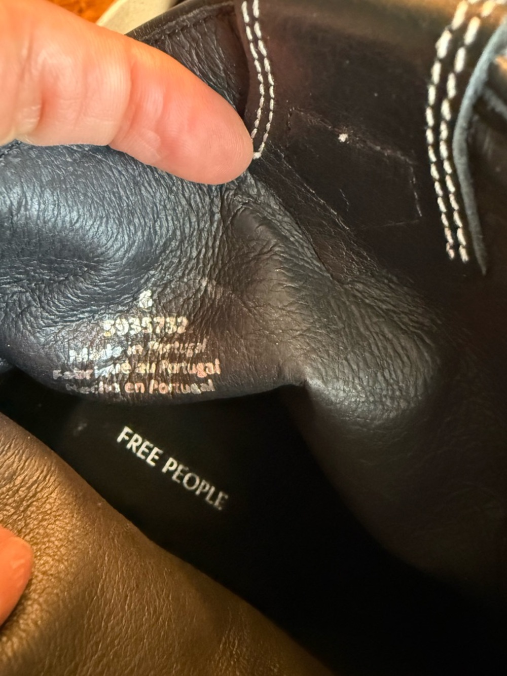 Free People Wandering Western Black Leather Western Ankle Boots - Picture 6 of 11